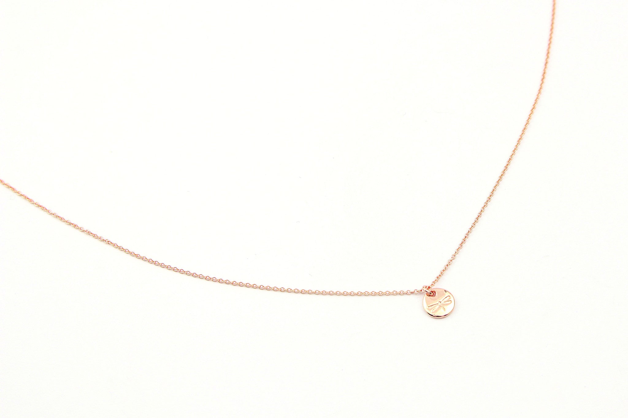 jewelberry necklace kette dragonfly token anchor chain rose gold plated sterling silver fine jewelry handmade with love fairtrade