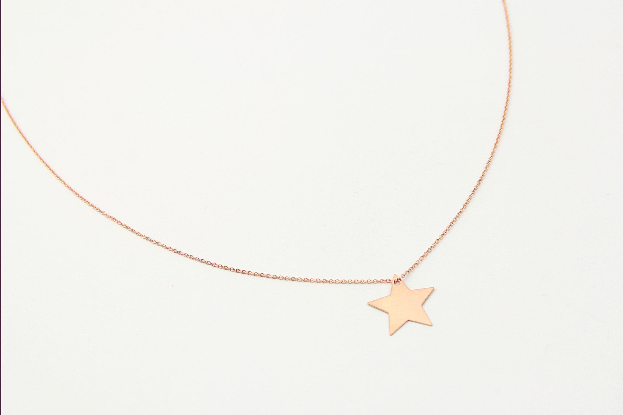 jewelberry  fine jewelry handmade with love fairtrade necklace kette plain star medium anchor chain rose gold plated sterling silver