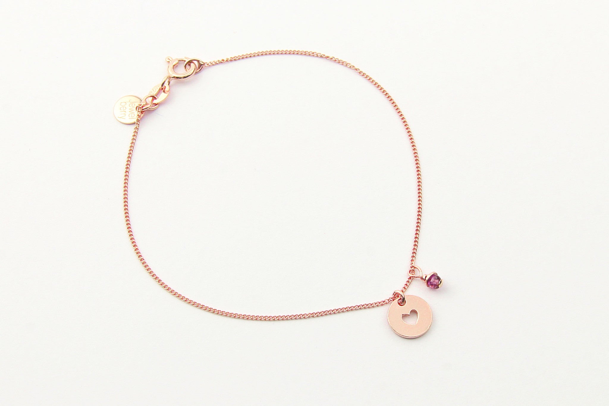 jewelberry armband bracelet love token rose gold plated sterling silver fine jewelry handmade with love fairtrade curb chain