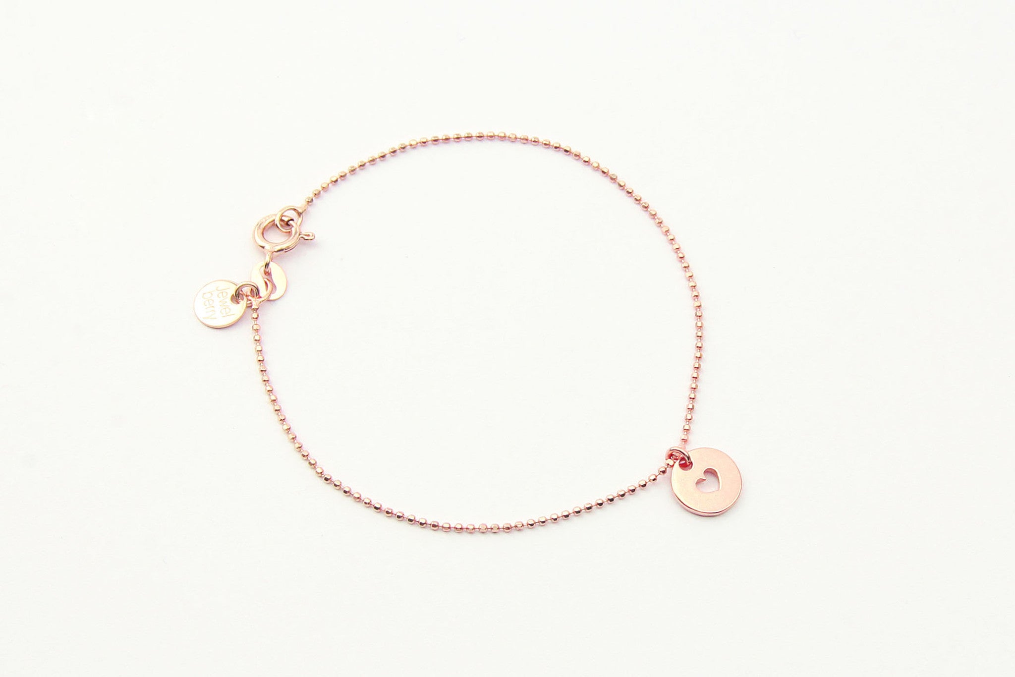 jewelberry armband bracelet love token rose gold plated sterling silver fine jewelry handmade with love fairtrade bead chain