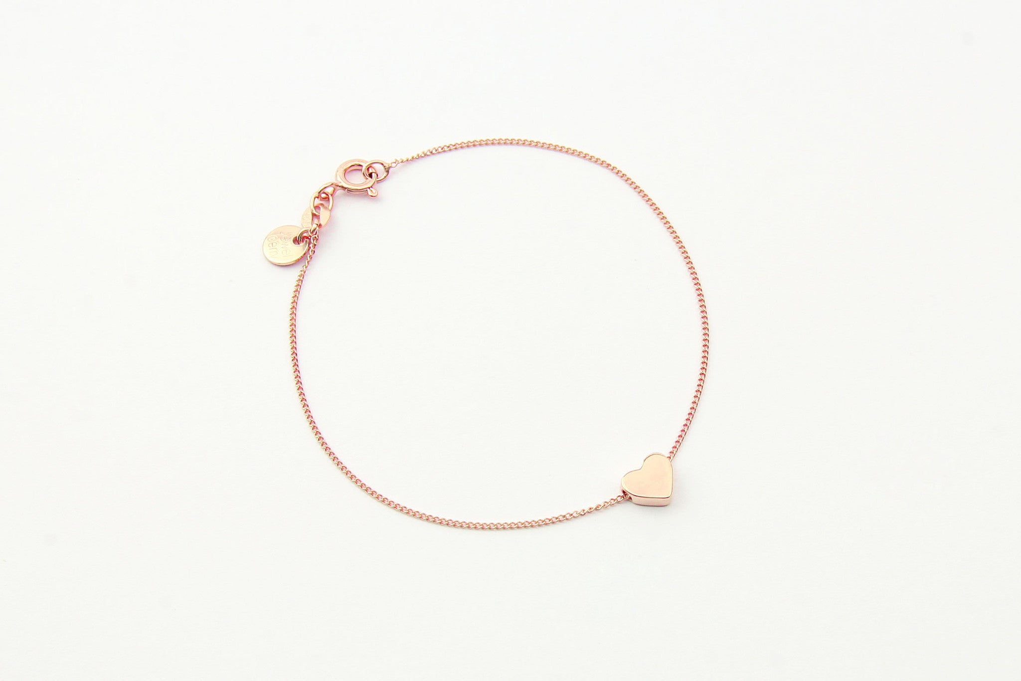 jewelberry armband bracelet little heart rose gold plated sterling silver fine jewelry handmade with love fairtrade curb chain