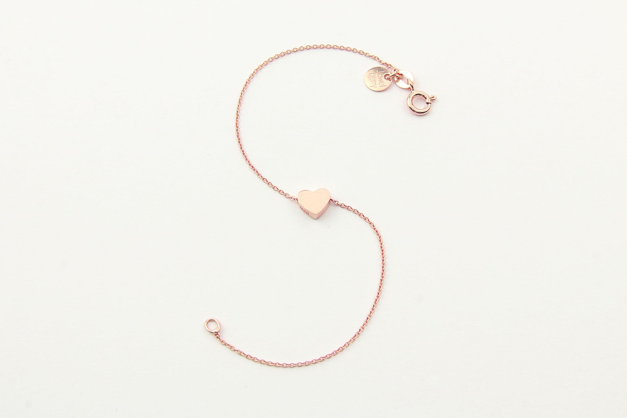 jewelberry armband bracelet little heart rose gold plated sterling silver fine jewelry handmade with love fairtrade anchor chain