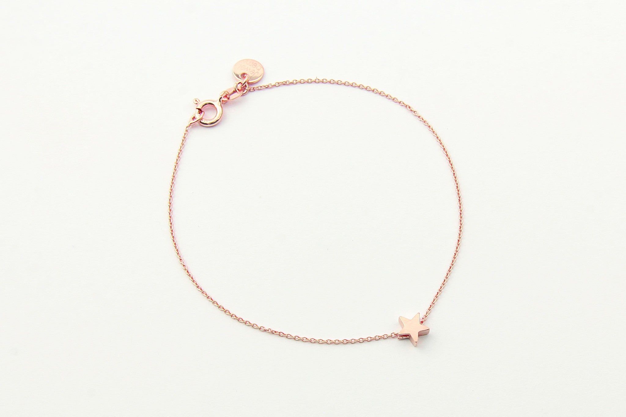 jewelberry armband bracelet little star rose gold plated sterling silver fine jewelry handmade with love fairtrade anchor chain