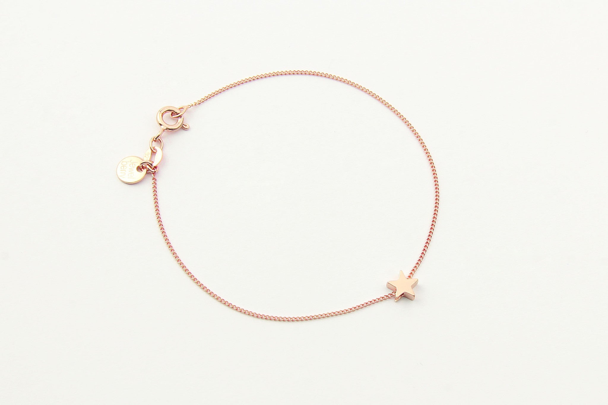 jewelberry armband bracelet little star rose gold plated sterling silver fine jewelry handmade with love fairtrade curb chain