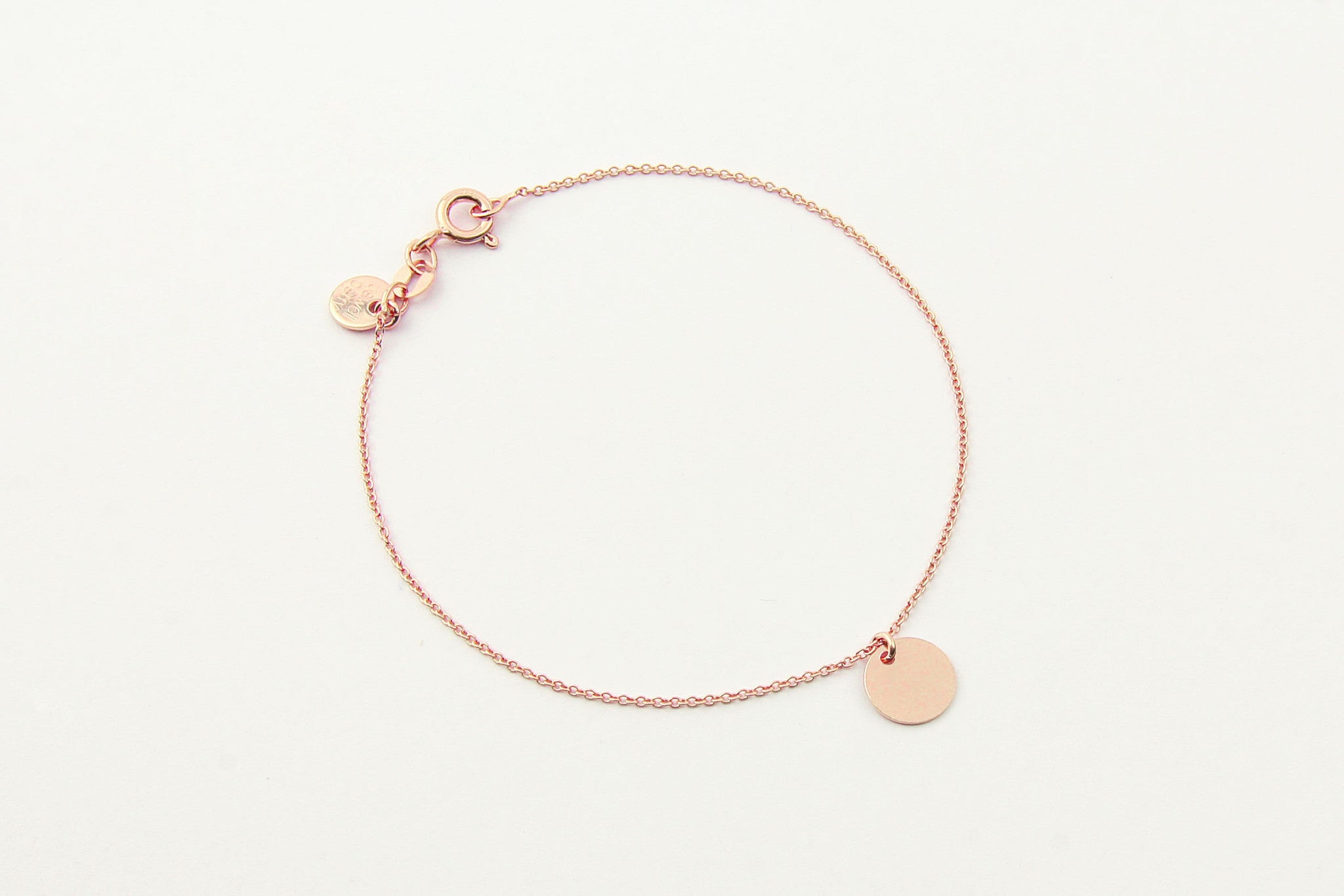 jewelberry armband bracelet small disc rose gold plated sterling silver fine jewelry handmade with love fairtrade anchor chain