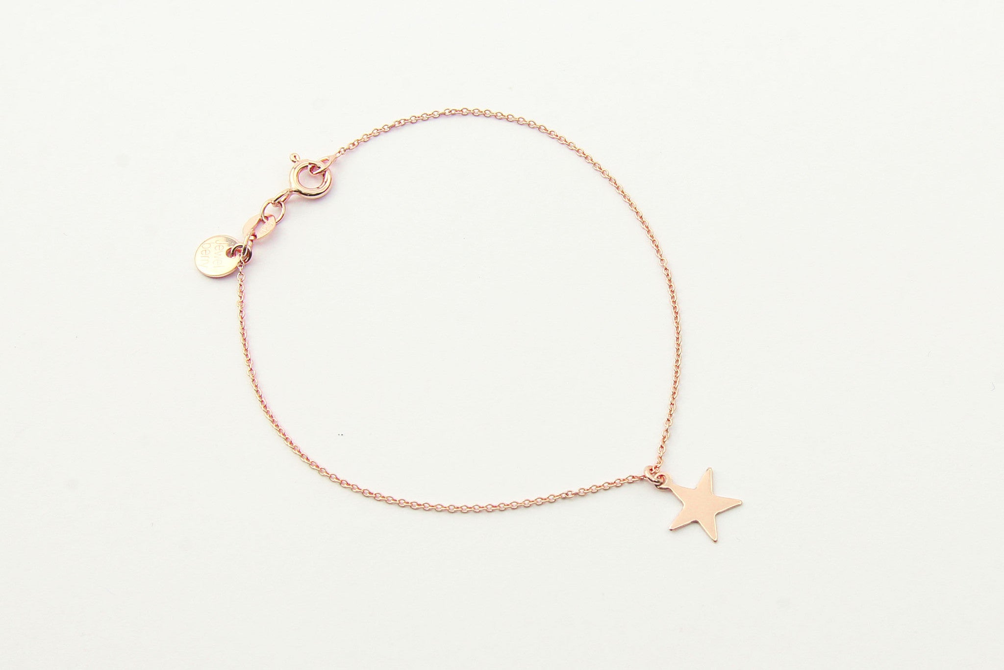 jewelberry armband bracelet plain star rose gold plated sterling silver fine jewelry handmade with love fairtrade anchor chain
