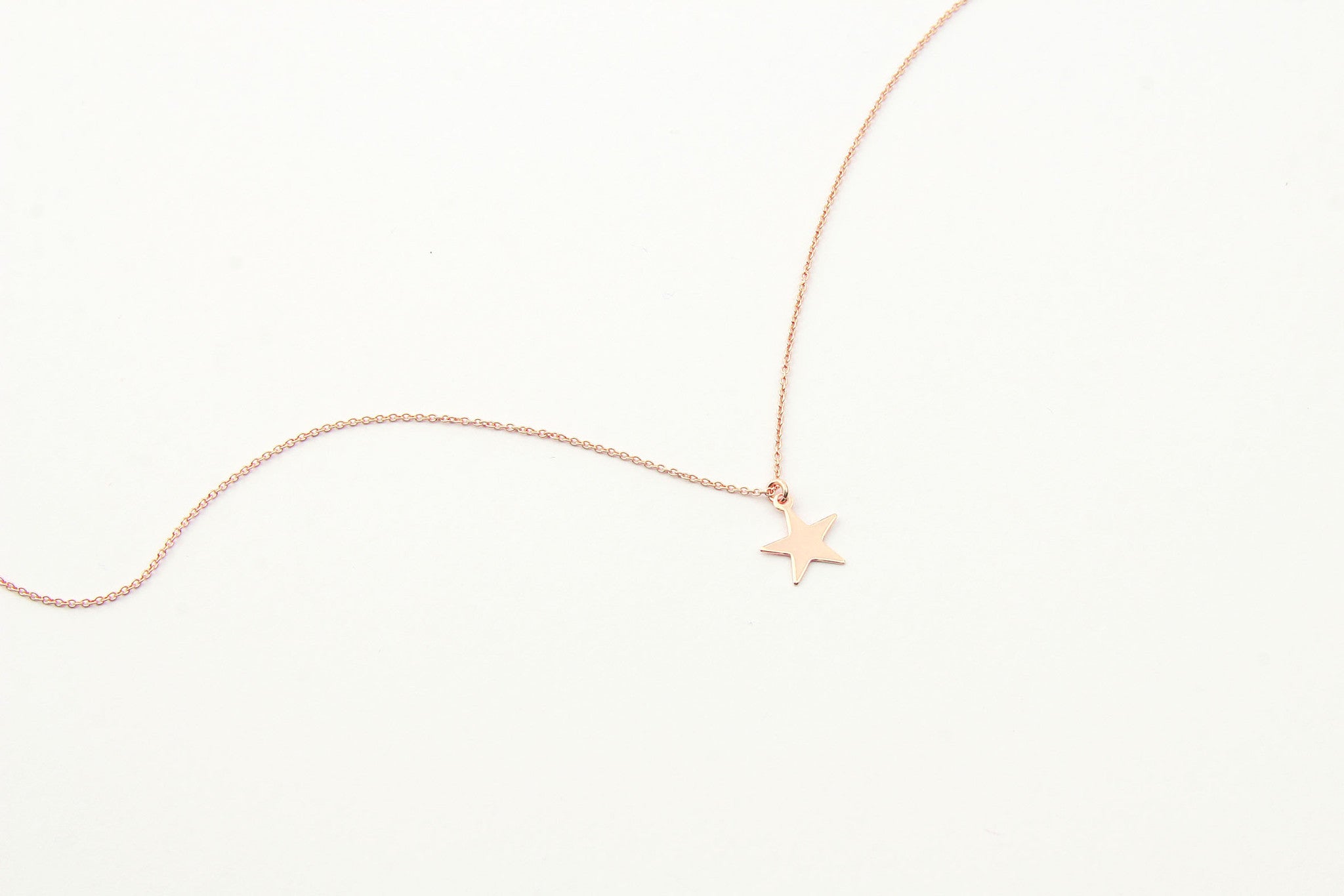 jewelberry necklace kette plain star anchor chain rose gold plated sterling silver fine jewelry handmade with love fairtrade