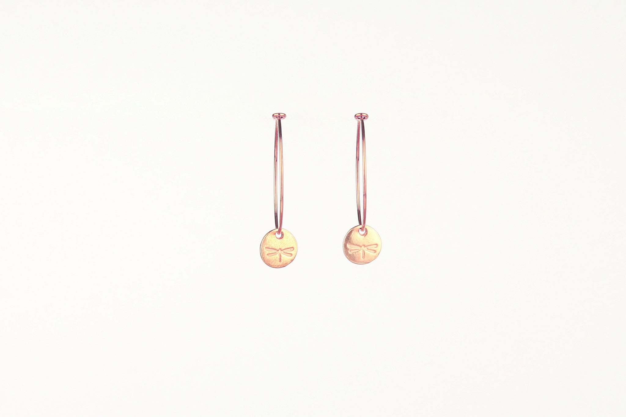 jewelberry ohrringe earrings dragonfly token hoops rose gold plated sterling silver fine jewelry handmade with love fairtrade