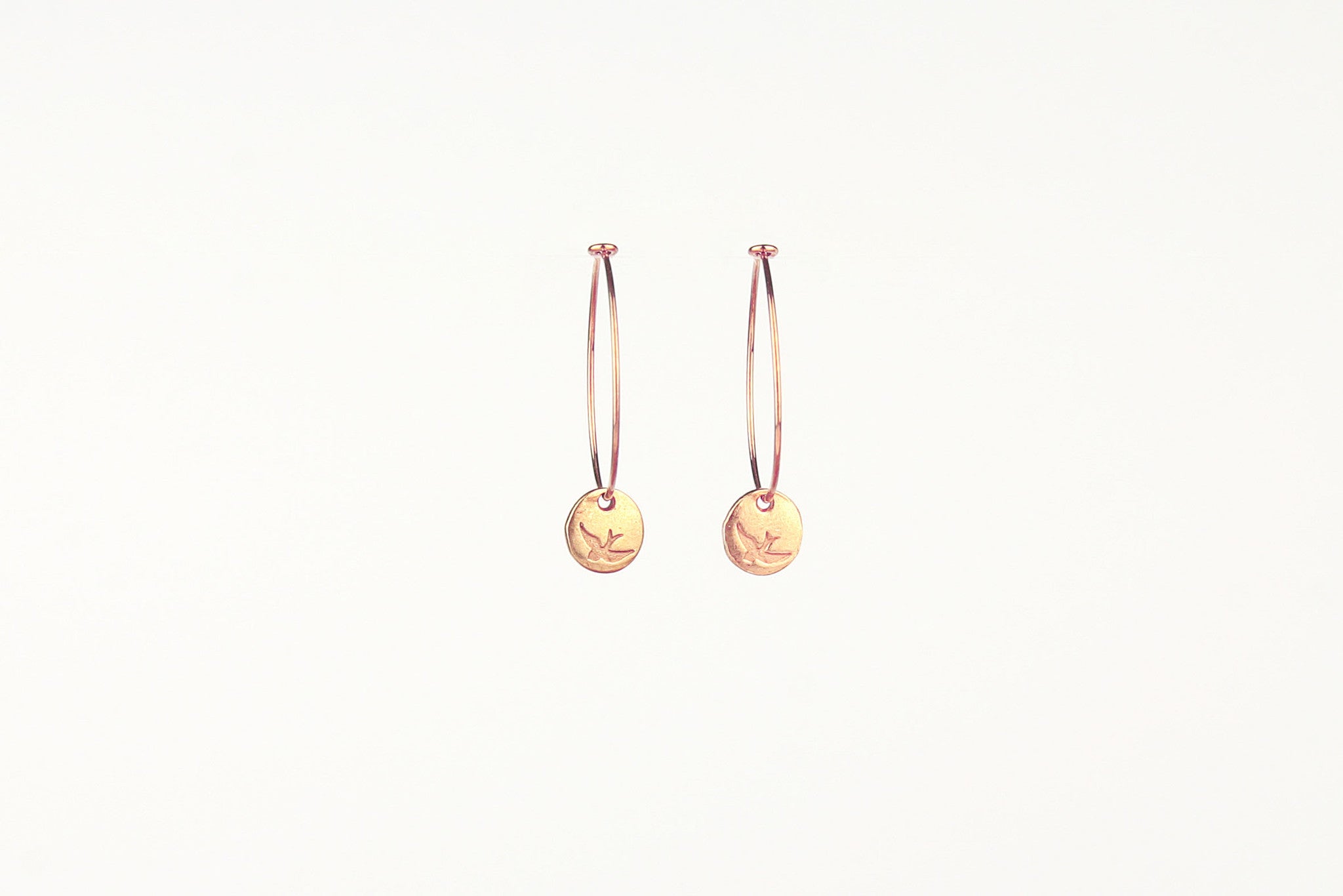 jewelberry ohrringe earrings bird token hoops rose gold plated sterling silver fine jewelry handmade with love fairtrade