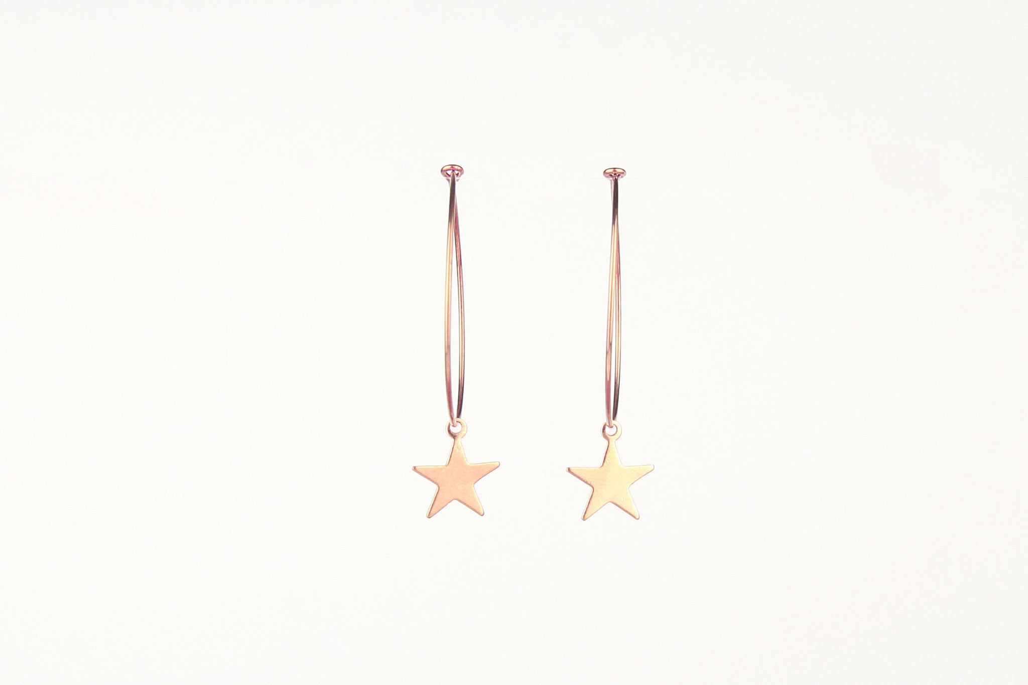 jewelberry ohrringe earrings plain star hoops rose gold plated sterling silver fine jewelry handmade with love fairtrade